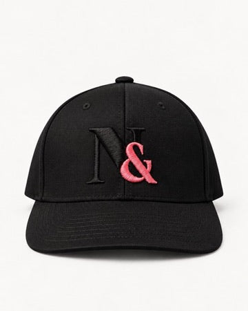 Logo Hat Black/Black & Pink Fitted